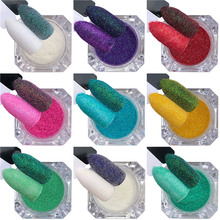 Holográfico prego açúcar sandy glitter pó conjunto verão cor pigmento poeira manicure arte do prego decoração 2024 - compre barato