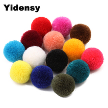 Yidensy 50pcs Candy Color Round Fur Ball  2cm Pom Pom Beads Charms Pendants for Earrings Neckalce DIY Jewelry Making Findings 2024 - buy cheap