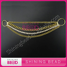 three chain dangle down clear rhinestone bikini connector,free shipping,fashion new rhinestone connector for bikini 2024 - buy cheap