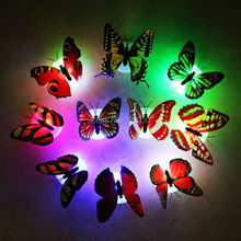 Светящийся красочный ночсветильник в виде бабочки, светильник, украшения вечерние, Рождественский светильник s в розничной коробке S201744 2024 - купить недорого
