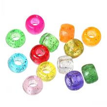 DoreenBeads Plastic Spacer Beads Round Mixed Glitter About 9mm Dia,Hole:Approx 4.0mm,500 PCs from yiwu 2024 - buy cheap