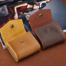 New Vintage Genuine Leather Coin Purse Small Women Men Multifunction Coin Wallet Small Hasp Coin Box Earphone Line Bags 2024 - buy cheap