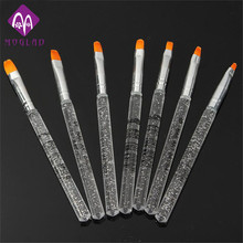 7PCS/set transparent crystal acrylic UV gel nail brushes nail art pen painting brush manicure tools 2024 - buy cheap