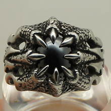 Уникальная лапа обнимает Черный cz камень кольцо из нержавеющей стали 316L 2024 - купить недорого
