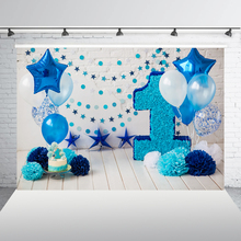 Fondo fotográfico globos azules 1er decoración para fiesta de feliz cumpleaños cabina de fotos para cumpleaños accesorios Baby Shower Fondo GY-1077 2024 - compra barato