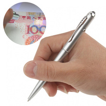 Counterfeit Bank Note Money Detector Tester Pen Metal Material Invisible Ink Pen With Uv Light 2024 - buy cheap