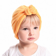 New cute knot baby girls kids turban headbands solid hood hat headwear Infant Accessories for children turban headwrap headdress 2024 - buy cheap