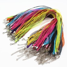 100pcs/lot Mix Color Satin Ribbon String Cord Necklace Chains 18" Strap Wholesale Parts Jewelry Making Supplies Bijoux Fittings 2024 - buy cheap