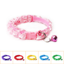 Lightweight Puppy Dog Collar Beautiful Lace Pet Collar for Dogs and Cats Breakaway Small Dog Safe Collar with Bell 19-32cm 1.0cm 2024 - buy cheap