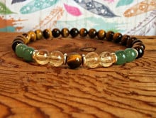 8MM Beads Green Aventurine Yellow Quartz & Tiger Eye Stone Bracelet Wrist Mala Yoga Mala Bracelet Stress Relief  Men's Jewelry 2024 - buy cheap