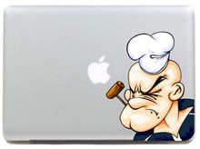 Виниловая наклейка Popeye smoking a pipe, наклейка для DIY Macbook Pro / Air 11 13 15 дюймов, чехол для ноутбука, наклейка 2024 - купить недорого