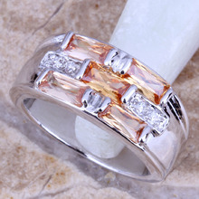 Morganita-anillo lujoso Chapado en plata y Circonia cúbica, joyería para mujer, color blanco, tamaño 6 / 7 / 8 / 9 R0449 2024 - compra barato