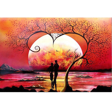 GLymg DIY Full Drill 5D Diamond Craft Painting Diamond Embroidery Mosaic Gift Moon Tree Lovers Mosaic Diamond Wall Arts Decor 2024 - buy cheap