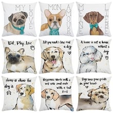 Cartoon Animal Cushion Cover Lovely Pet Dog Pillow Cover Polyester Cotton Pillow Case Home Decor 2024 - buy cheap