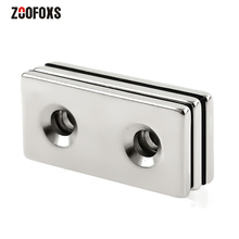 ZOOFOXS 2pcs 40x20x3mm Double 5mm Hole Block Countersunk Neodymium Magnet Rare Earth Powerful Strong Magnets 40*20*3mm 2024 - buy cheap