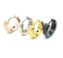 Lot 50pcs Fashion Jewelry-  Hoop Circle Earrings  Men/Women Ear Studs/Earring Stainless Steel Hoop Ring Glitter PUNK EMO New 2024 - buy cheap