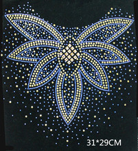 2pc/lot Big flower Hot Fix Rhinestones motif crystal Heat Transfer design iron on stones rhinestones fix for shirt coat 2024 - buy cheap