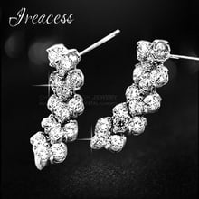 IREACESS New women long stud earrings for women with luxury Square AAA Zircon pendientes Earring jewelry 2024 - buy cheap