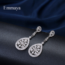 Emmaya Brand Romantic White Gold Color AAA Cubic Zircon Elegance Round Jewelry Earrings For Woman Popular Wedding Party Gift 2024 - buy cheap