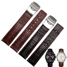 New Arrival Watch Band Bracelets 20mm 22mm  Watch Strap Black deployment steel clasp cowhide leather bottom fashion 2024 - buy cheap