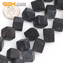 ¡12mm en forma de cubo negro Natural ágatas cuentas de piedra para hacer joyería suelta perlas DIY Strand 15 pulgadas venta al por mayor! 2024 - compra barato