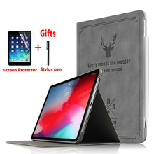 Retro Deer Pattern Case for Apple IPad Pro 11 2018 A1980 A2013 A1934 A1979 Cases Auto Sleep Wake Up PU Stand Cover Funda+ Film 2024 - buy cheap