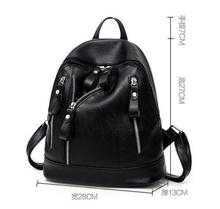 Mochila escolar de cuero sintético para adolescentes, bolsa de hombro para adolescentes, traje de viaje, color negro, 1 unidad 2024 - compra barato