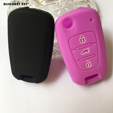 3 Flip botón remoto de silicona clave Fob caso cubierta para Kia K2 K5 Pro Ceed HYUNDAI i20 i30 i40 carcasa de la cubierta de la llave del coche de SANTA 2024 - compra barato