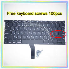 Brand New Small Enter RS Russian keyboard+100pcs keyboard screws For MacBook Air 13.3" A1369 A1466 2011-2015 Years 2024 - buy cheap