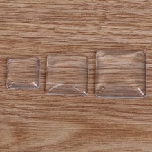 10 peças cabochões de vidro transparente com parte traseira lisa quadrado cabochões transparente para fazer jóias colar pulseira brincos descobertas faça você mesmo 2024 - compre barato