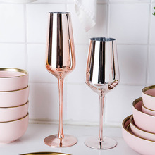Rose Gold Red Wine Glass Cyrstal Goblets Juice Drink Champagne Goblet Party Barware Dinner Water Chic Luxury 350ml 400ml 2024 - buy cheap
