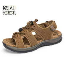 POLALI Men Shoes Sandalias Hombre Beach Summer Men Sandals Casual Shoes Outdoor Sandals Men's Sandals Summer Genuine Leather 2024 - buy cheap