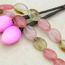 Contas soltas de melancia, forma oval, 13x18mm, rosa, multicolorida, turmalina, 15 polegadas, 2 tamanhos, fabricação de joias femininas 2024 - compre barato