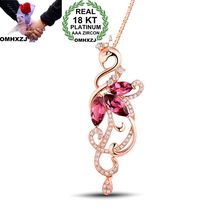 OMHXZJ Wholesale European Fashion Woman Girl Party Wedding Gift Phoenix Ruby Zircon 18KT Rose Gold Necklace Pendant Charm CA189 2024 - buy cheap