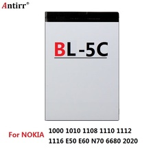 Сменный аккумулятор для Nokia, оригинальный литий-ионный аккумулятор для Nokia, мобильный телефон, 1020 мАч, 3,7 В, BL5C, BL 5C 2024 - купить недорого