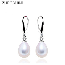 ZHBORUINI High Quality Natural Freshwater Pearl Earrings 925 Sterling Silver Pearl Jewelry 8-9mm Water Drop Earring Girl Women 2024 - buy cheap