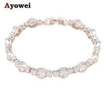 Cost Price So Shining White Crystal Bracelets for Ladies New Brand Silver AAA Zircon Fashion Jewelry TBS979A 2024 - buy cheap