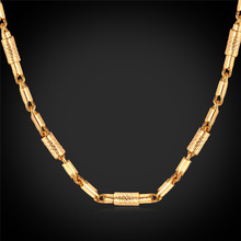 Link Bar Gold Chains Necklaces For Men / Women Jewelry Vintage 2MM Trendy Necklace DIY Yellow Gold Color N1141 2024 - buy cheap