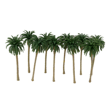 Árvores de coqueiro artificiais modelo de plástico, palmeira de coco artificial, paisagem em miniatura para lua deslizantes, escala 1:75 com 10 peças 2024 - compre barato