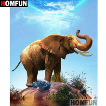 HOMFUN Full Square/Round Drill 5D DIY Diamond Painting "Elephant" Embroidery Cross Stitch 5D Home Decor  A16420 2024 - buy cheap