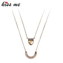 KISS ME Summer European Trend Double Chain Mixed Charm Pendant Necklace Factory Wholesale 2024 - buy cheap