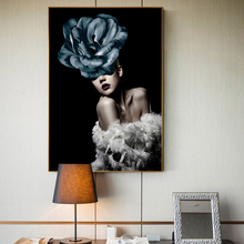 Modern Big Poster Print Wall Picture Abstract Gorgeous Flower Lady Women Beauty Canvas Painting for Living Room HD Tableau Salon 2024 - buy cheap