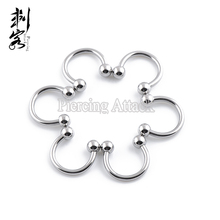 (Min. order $10) Free Shipping 316L Surgical Steel Horseshoes Mixed Sizes 18 Gauge Circular Barbell With Ball 2024 - buy cheap