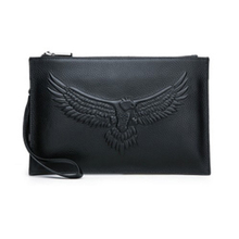 Eagle 3D Pattern Men's Clutch Bags Men's Handbag Day Clutches Male Genuine Leather handbag mobile phone bag large day clutch bag 2024 - buy cheap