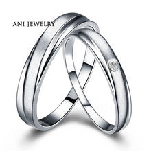 Мужское обручальное кольцо ANI, розовое золото 18 К (AU750), обручальные кольца с натуральным сертификатом I-J/SI 0,1 CT, обручальное кольцо с круглой огранкой и бриллиантом 2024 - купить недорого