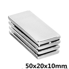 1PC 50 x 20 x 10 mm Square Block Long Bar Super Strong Magnet Rare Earth Neodymium Permanent Magnets N35 Powerful 2024 - buy cheap