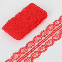 5 ярдов/партия красная кружевная лента 45 мм вышитая кружевная ткань для шитья свадебных украшений 2024 - купить недорого