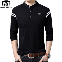 MIACAWOR hombres Polo Camisa de algodón de manga larga de Color sólido Polo hombres Top ajustado camiseta Camisa Polo Masculino de talla grande T681 2024 - compra barato