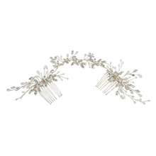 Handmade Silver Color Bridal Long Hair Comb Rhinestone Accessories Women Headpiece Wedding Hair Ornament 2024 - buy cheap