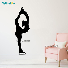 Woman Dancing Skater Vinyl Sticker Figure Skating Club Sports Wall Decal Ice Skating kids Room Decor Mural CL270 2024 - buy cheap